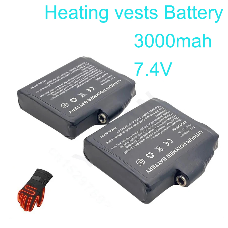 Heated Vest Battery - Batería Glove de 7.4V 3000mAh, Batería