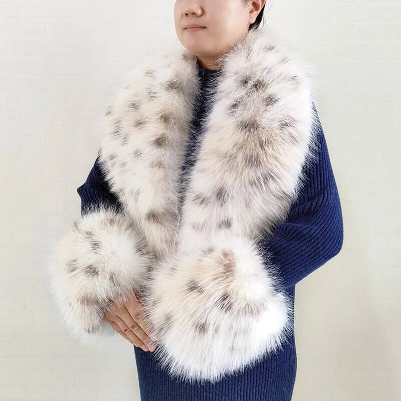Shawl Wrap Winter - Bufanda grande de piel de zorro