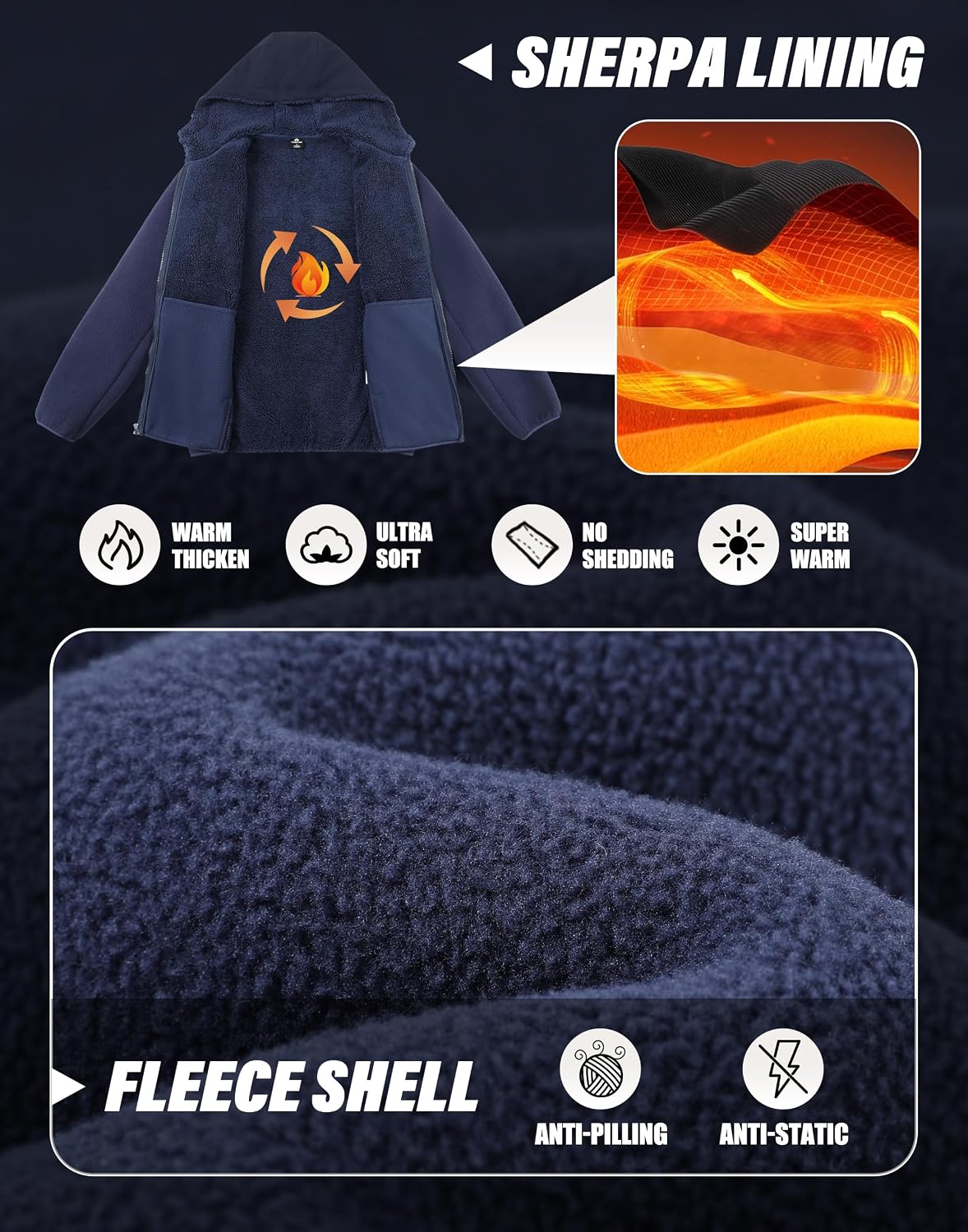 Chaqueta polar para hombre Pio - Sherpa Hoodie Fleece reseña y precio