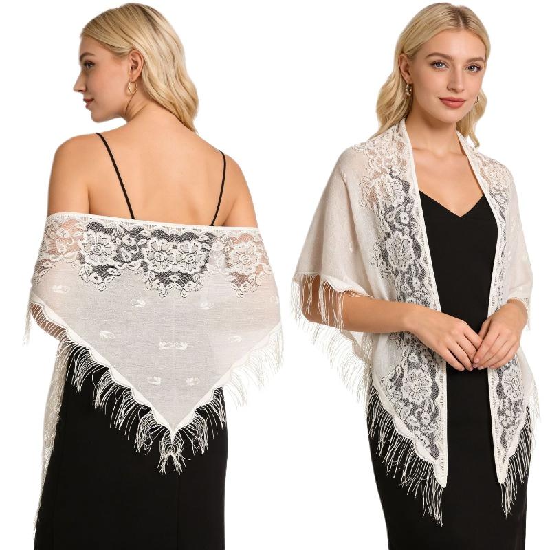 Chal de encaje floral transpar - Shawl Wrap Winter reseña y precio