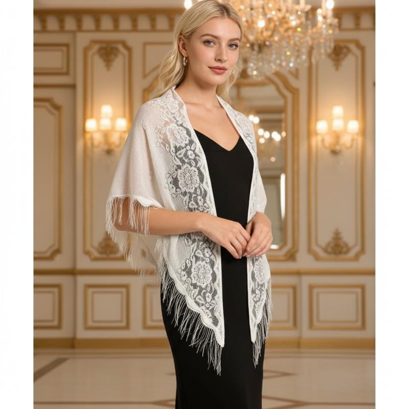 Chal de encaje floral transpar - Shawl Wrap Winter reseña y precio